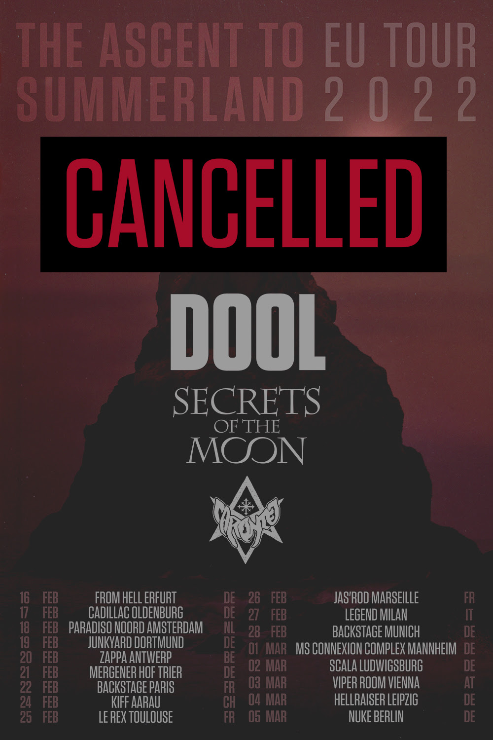 Dool tour cancelled