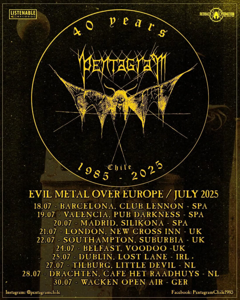 Pentagram Chile 2025 summer tour
